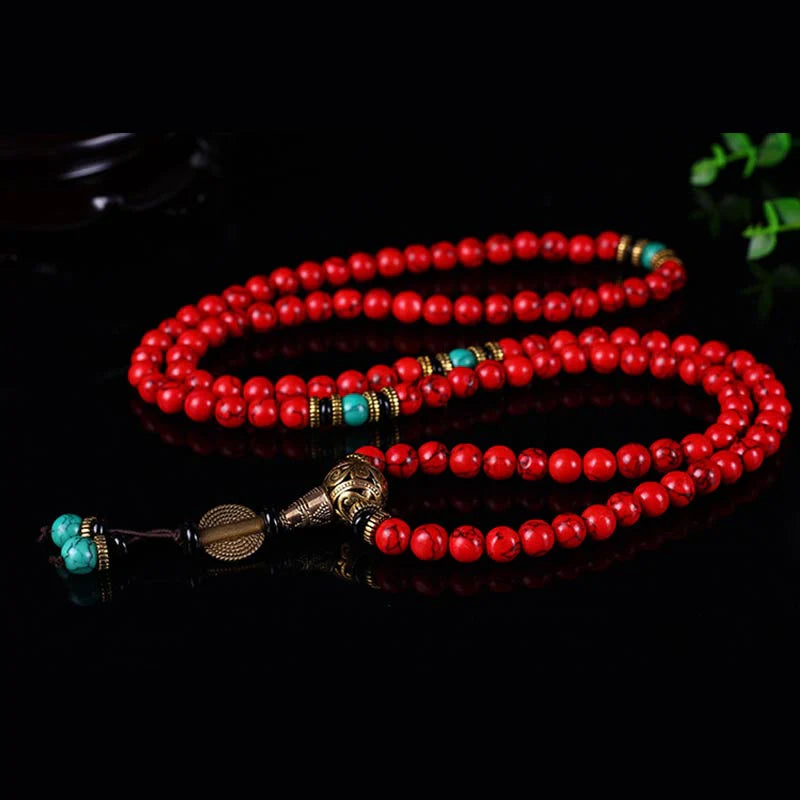 ShaoLin Red Turquoise Lucky Necklace Bracelet