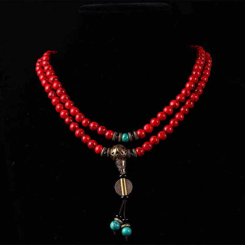 ShaoLin Red Turquoise Lucky Necklace Bracelet