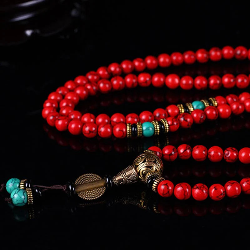 ShaoLin Red Turquoise Lucky Necklace Bracelet