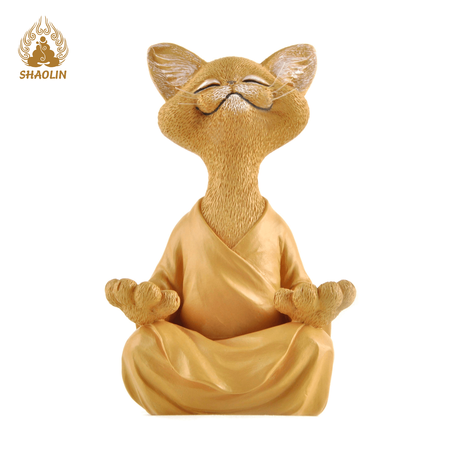 Whimsical Happy Cat Buddha Figurine – Chan-Inspired Statue