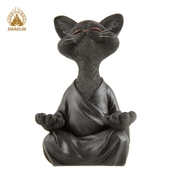Whimsical Happy Cat Buddha Figurine – Chan-Inspired Statue