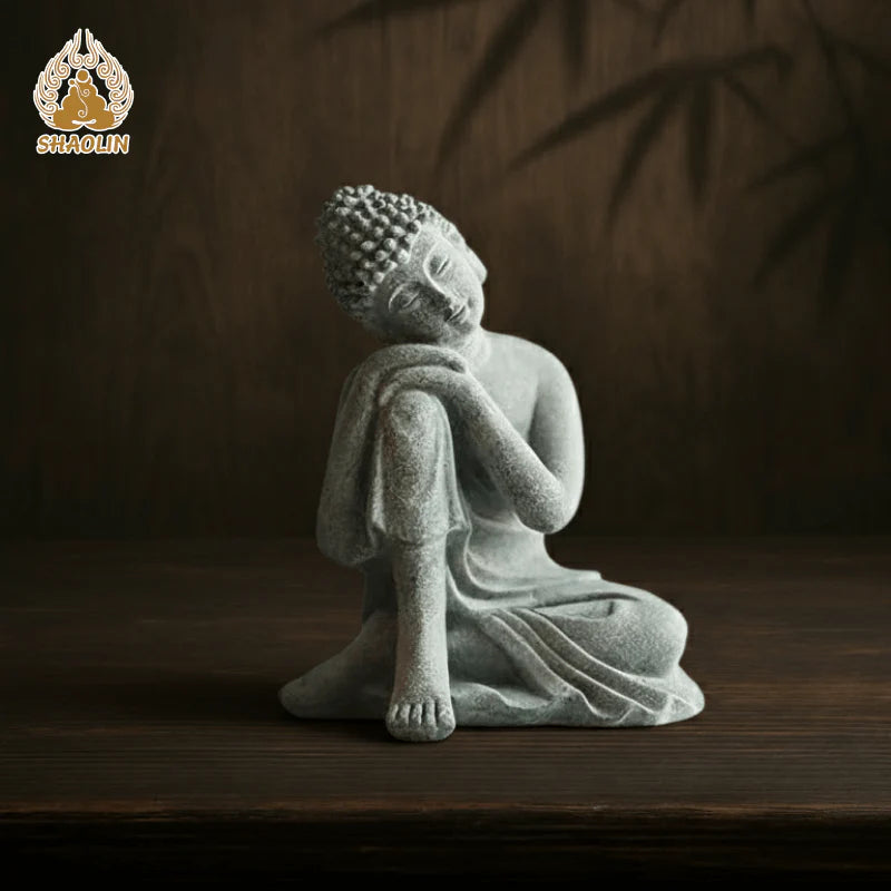 Shaolin Meditation Buddha Statue – Sandstone Zen Figurine