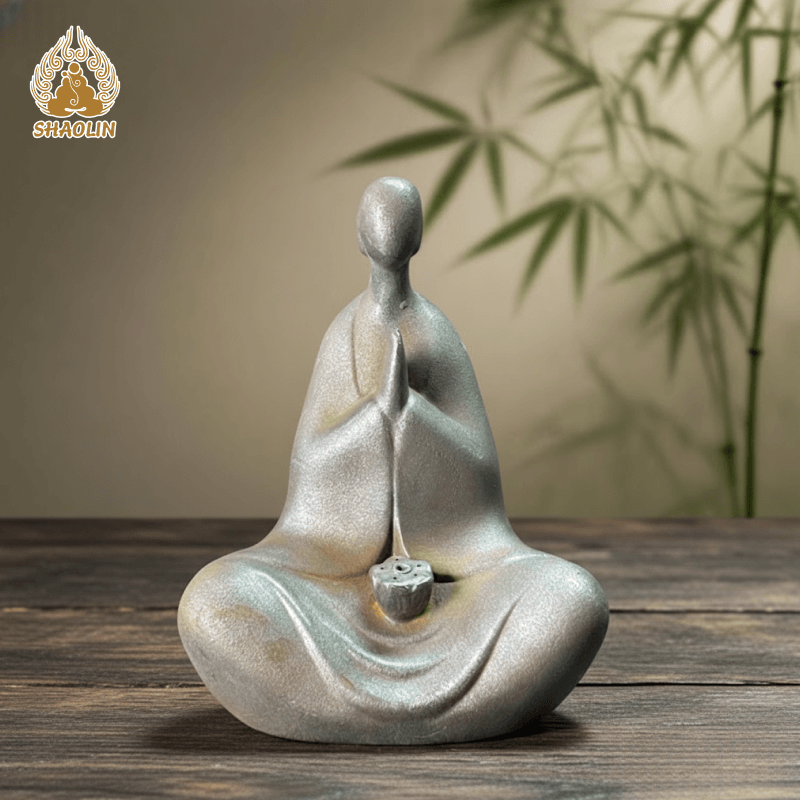 Zazen Buddha Statue with Incense Holder