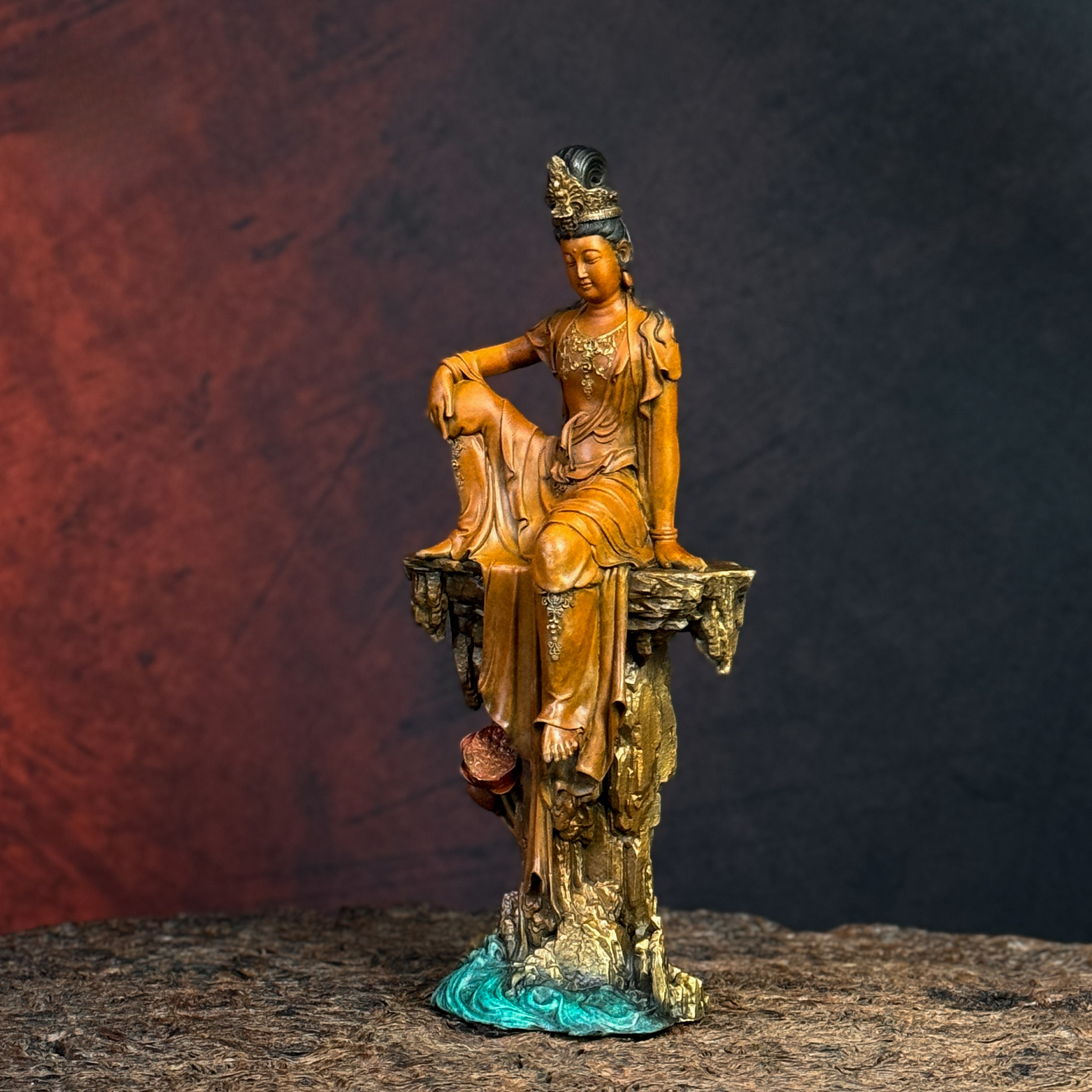 The "Royal Ease" Bronze Sculpture | Handcrafted Solid Copper Art for Mindful Living