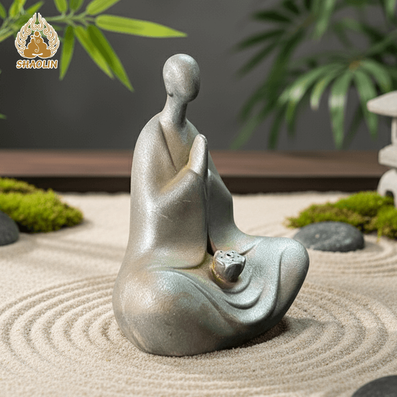 Zazen Buddha Statue with Incense Holder