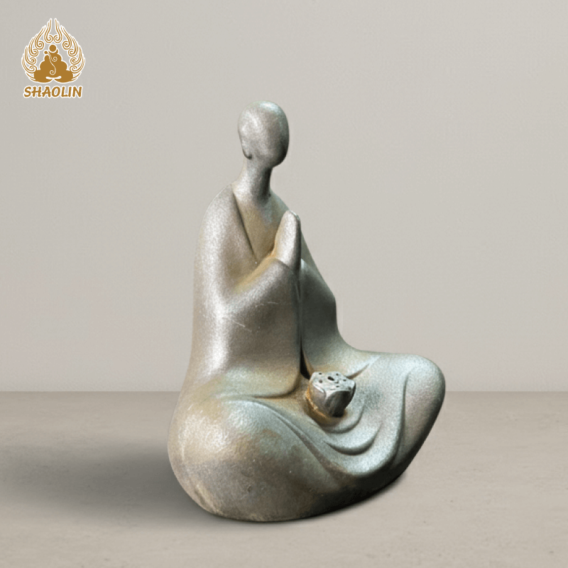 Zazen Buddha Statue with Incense Holder