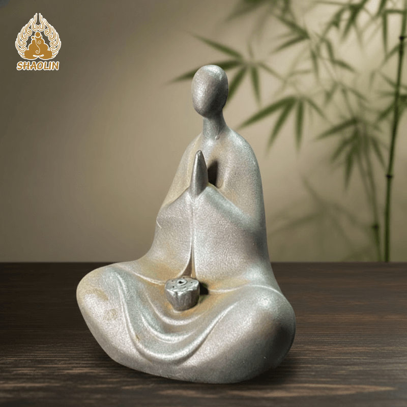Zazen Buddha Statue with Incense Holder