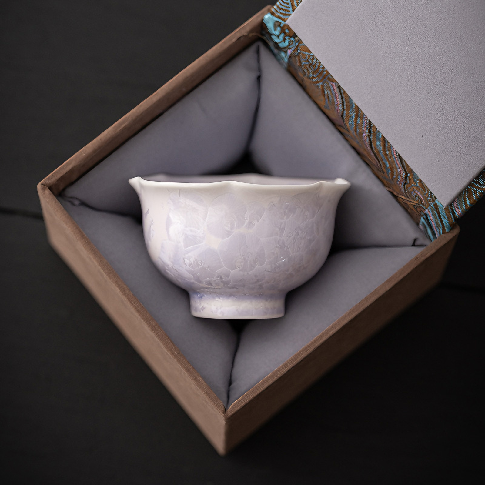 少林窯変結晶釉名家茶杯（各種）- 特製ギフトボックス入り