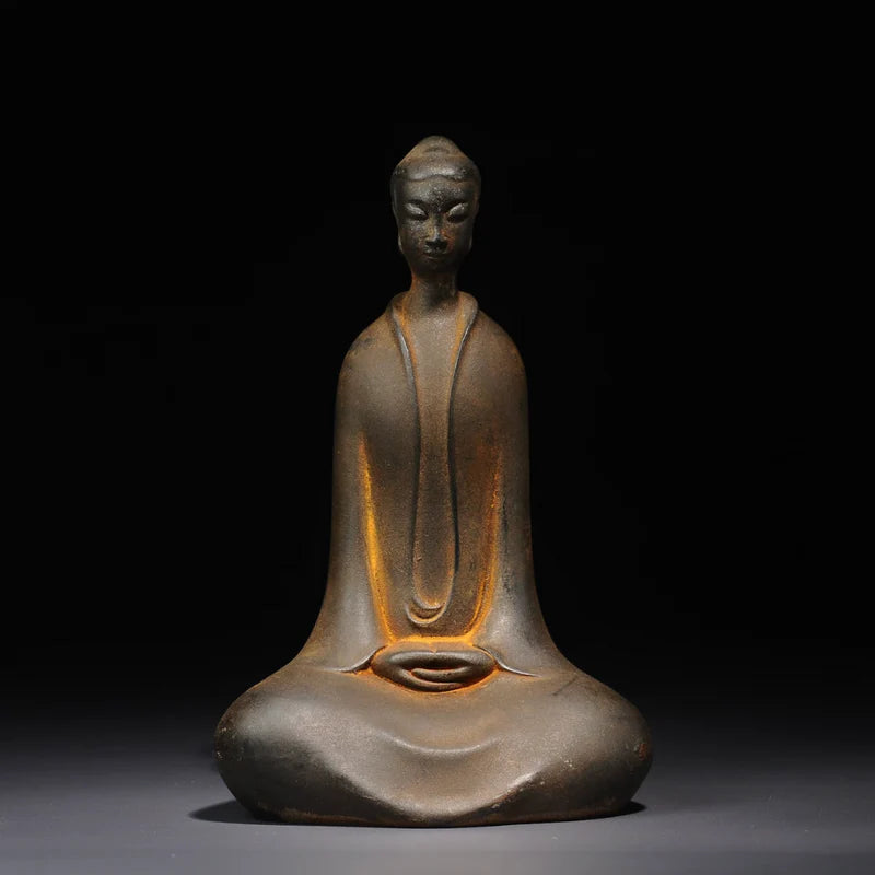 Zen Masterpiece: Handcrafted Shaolin Temple Iron Buddha Statue for Mindful Living