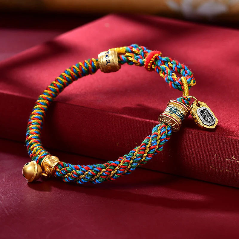 ShaoLin Attract Good Fortune Om Mani Padme Hum Carved Goddess of Wealth Amulet Bracelet - ShaolinMart