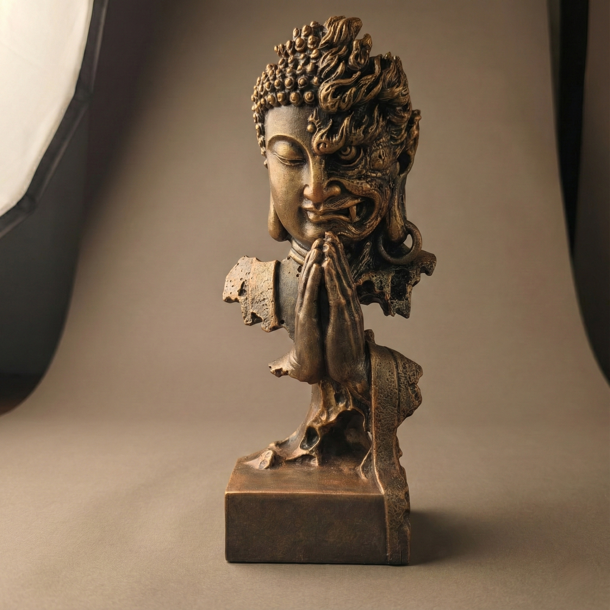 Harmony in Chaos: The "Peace & Strength" Sandstone Sculpture