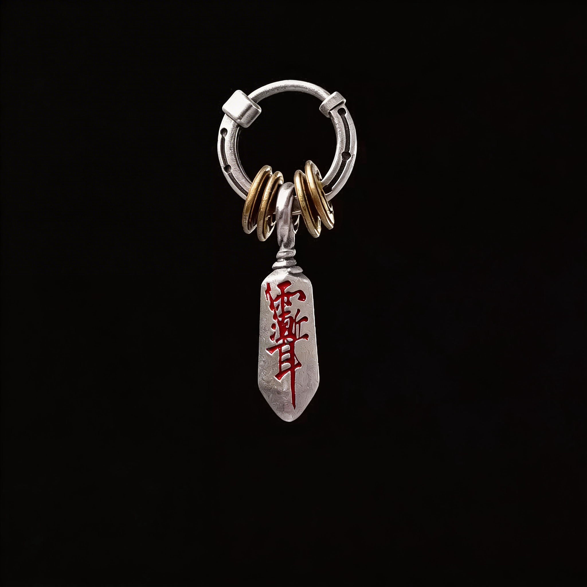 S925 Silver Shaolin "Yu Jian Er" Hoop Earring | Handcrafted Protection Jewelry for Men & Women