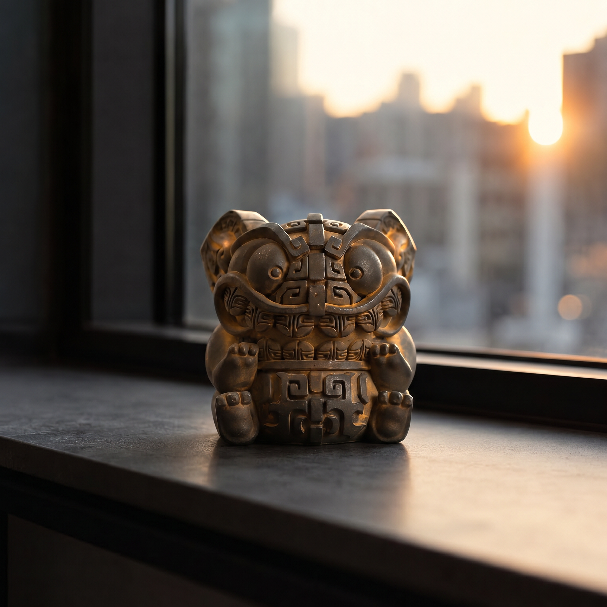 Guardian Wealth Beast Desk Figurine – Hand-Painted Good Luck Statue for Home Office, Bookshelf & Study Decor - ShaolinMart