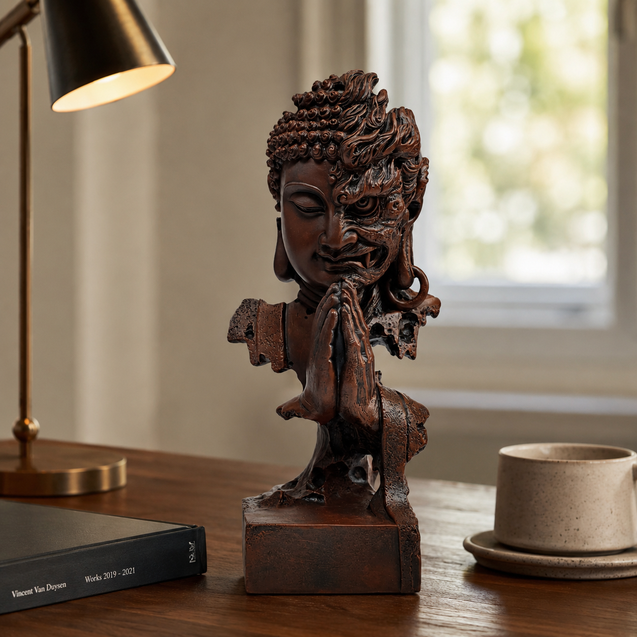Harmony in Chaos: The Tan-Brown “Peace & Strength” Sandstone Sculpture