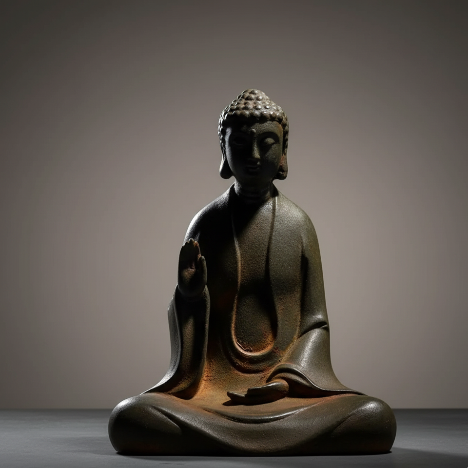 The Shaolin Guardian: Solid Buddha Statue for Fearless Peace