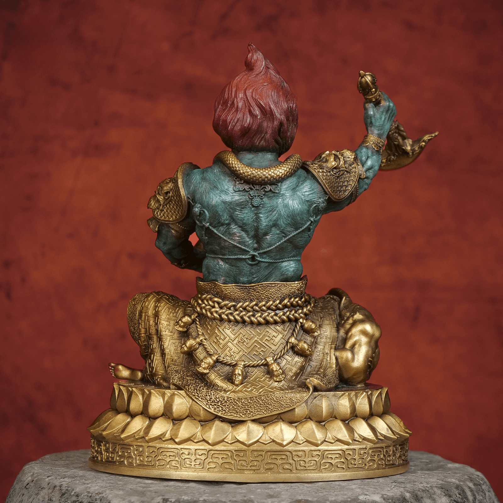 Handcrafted Copper Mahakala Sculpture – Powerful Protector, Good Luck & Positive Energy Decor