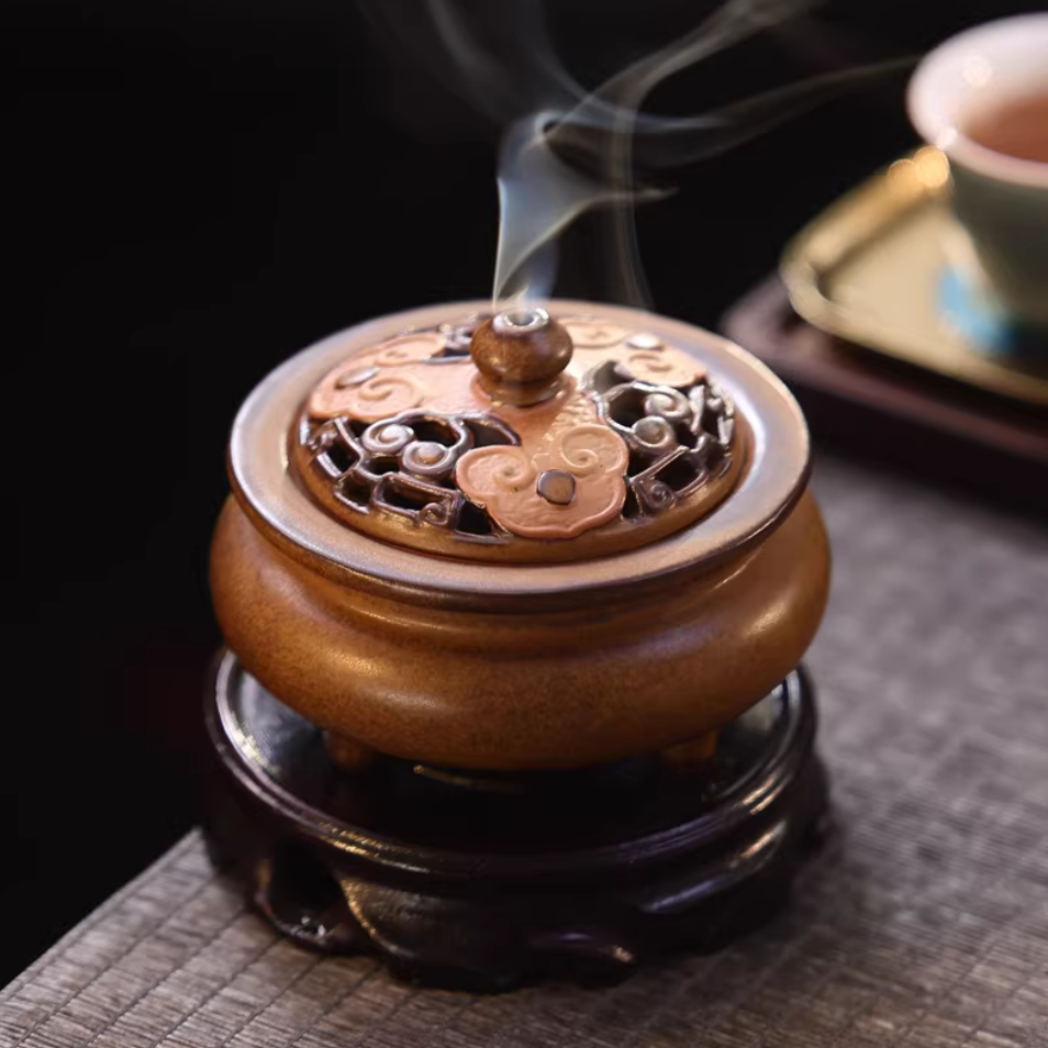 Song Dynasty Aesthetic Ceramic Incense Burner | Heavyweight Zen Decor