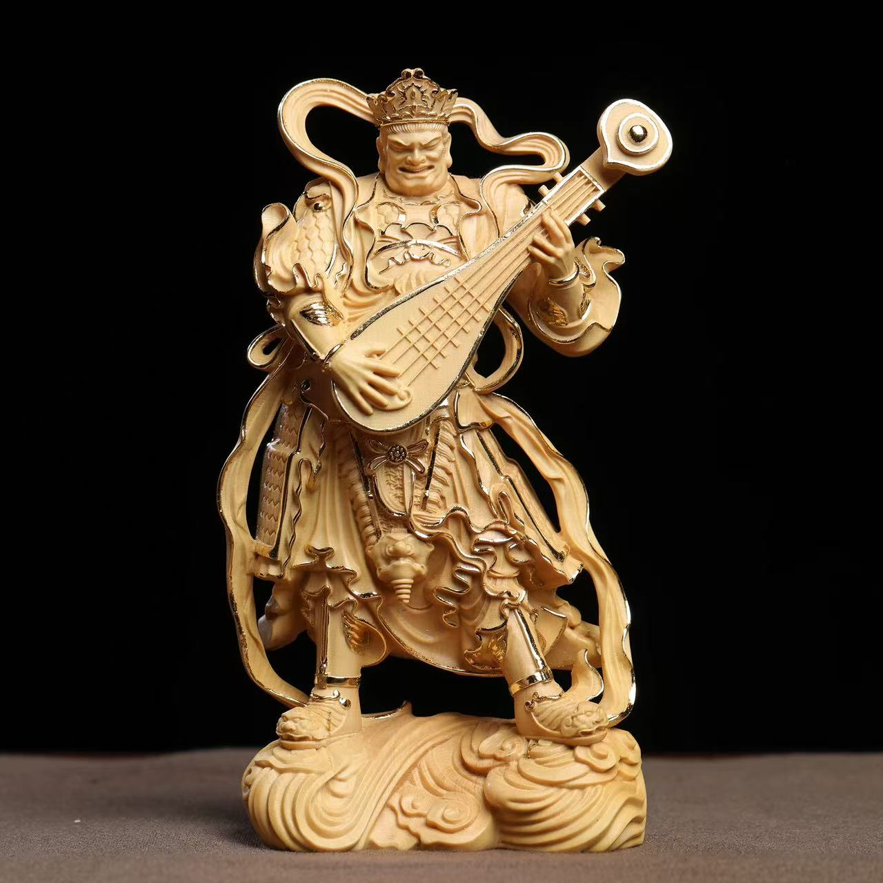 The Celestial Guardians: Collector’s Edition Hand-Carved Boxwood Four Heavenly Kings Statues