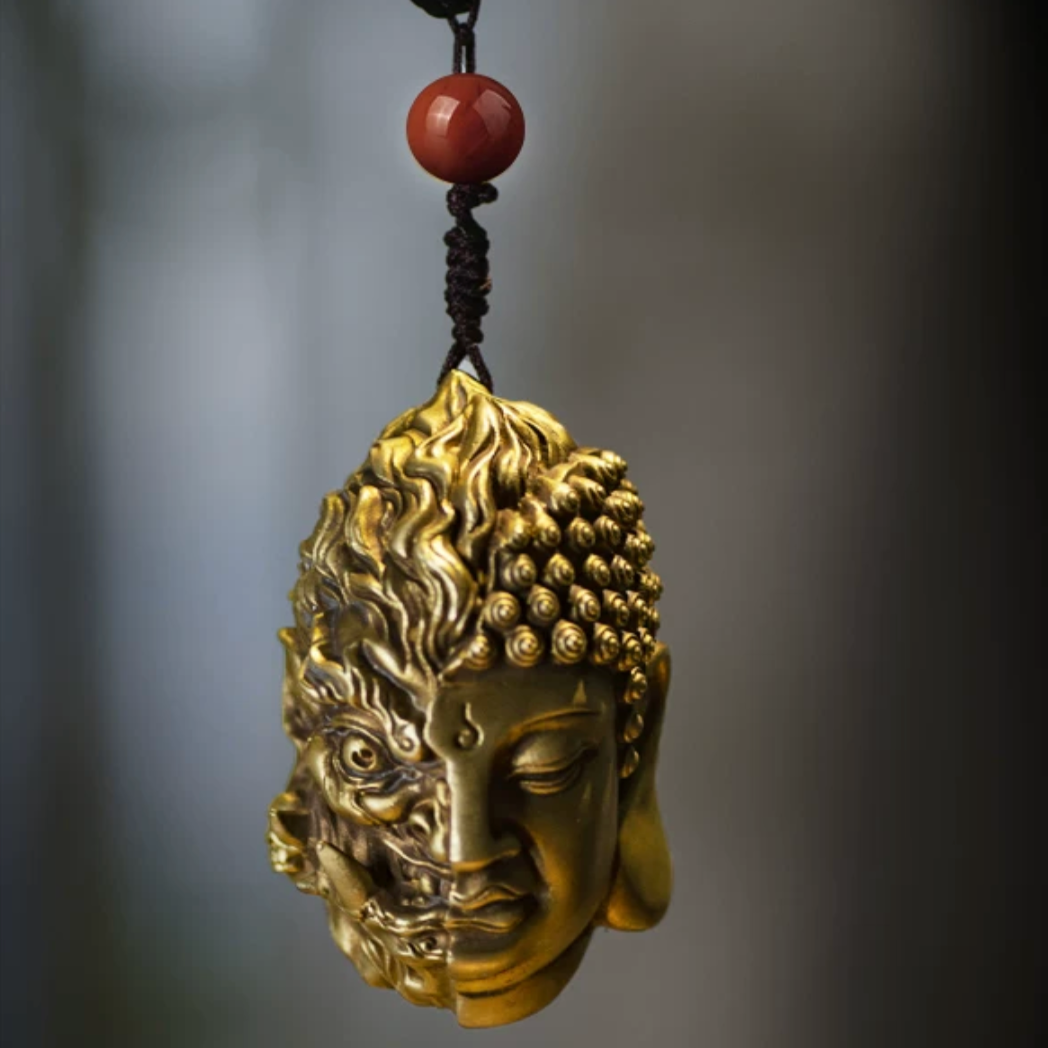 "Harmony in Chaos" Solid Brass Buddha & Demon EDC Pocket Sculpture – Premium Lost-Wax Cast Refined Copper Palm Fidget & Executive Stress-Relief Artifact