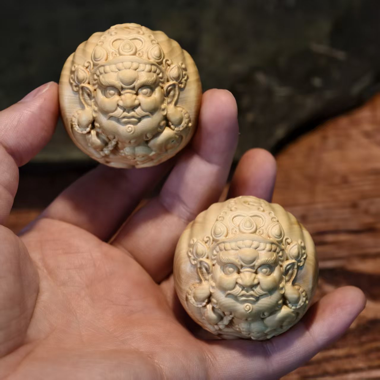 ツゲ黄ジャンバラ（富の神）球 - 繁栄と心の平安のための禅仏玉