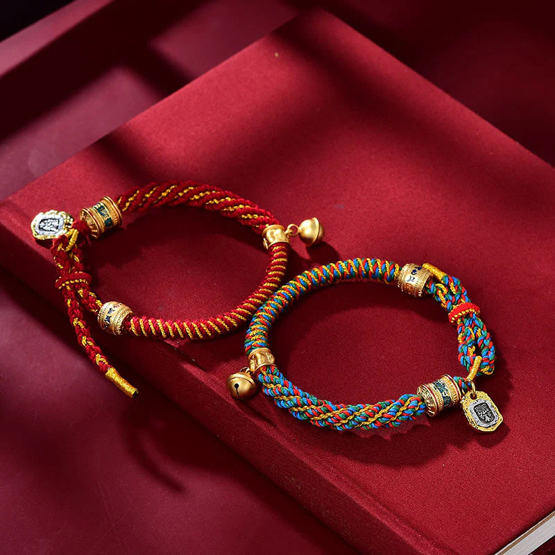 ShaoLin Attract Good Fortune Om Mani Padme Hum Carved Goddess of Wealth Amulet Bracelet - ShaolinMart