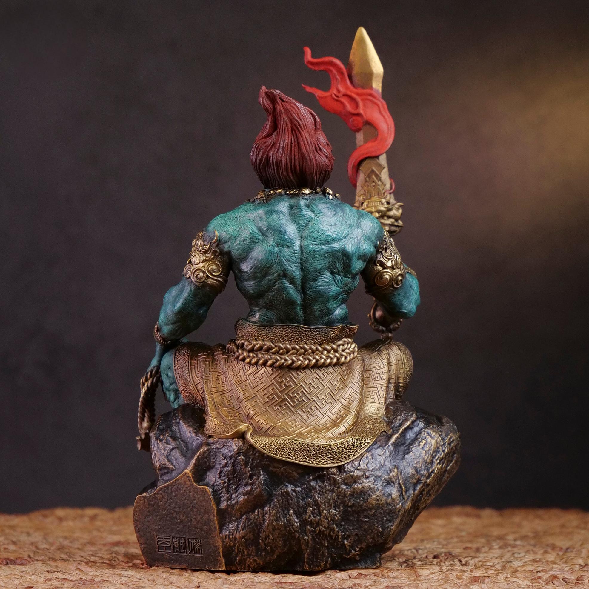 The Immovable Guardian – Handcrafted Brass Acalanatha Sculpture for Resilience