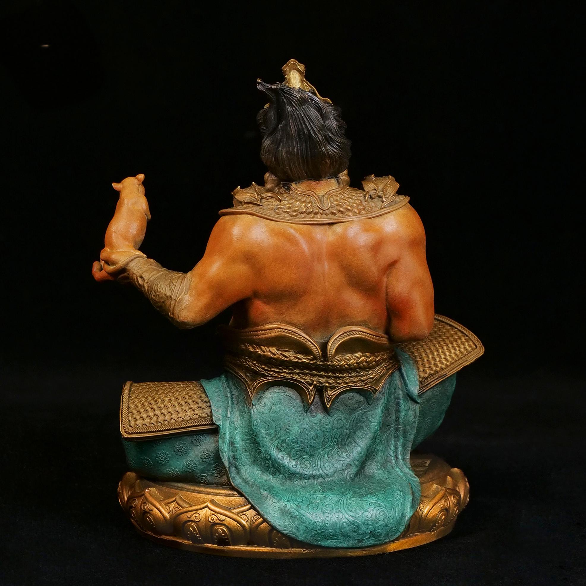 The Wealth Guardian – Handcrafted Brass Huang Caishen Sculpture for Abundance