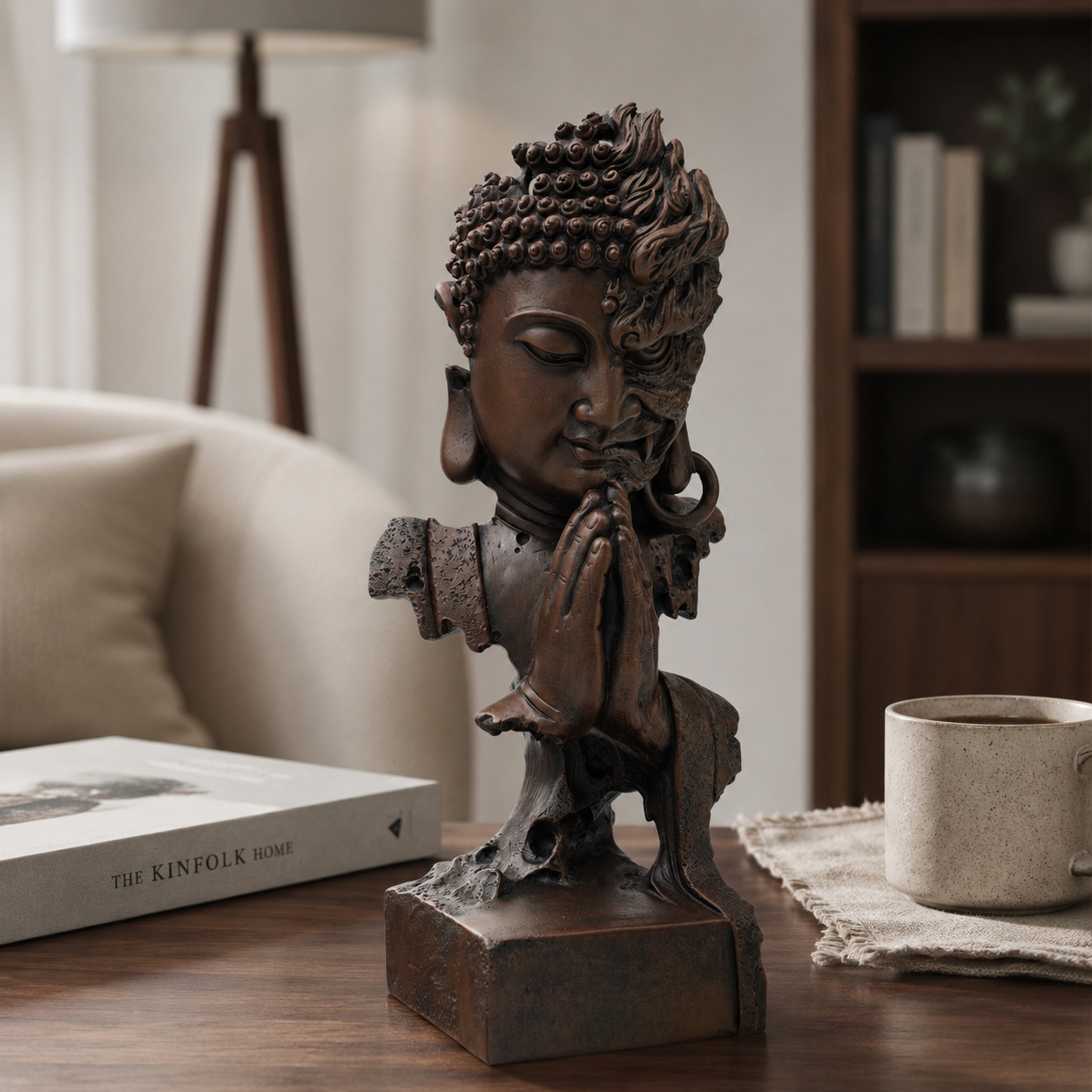 Harmony in Chaos: The Tan-Brown “Peace & Strength” Sandstone Sculpture