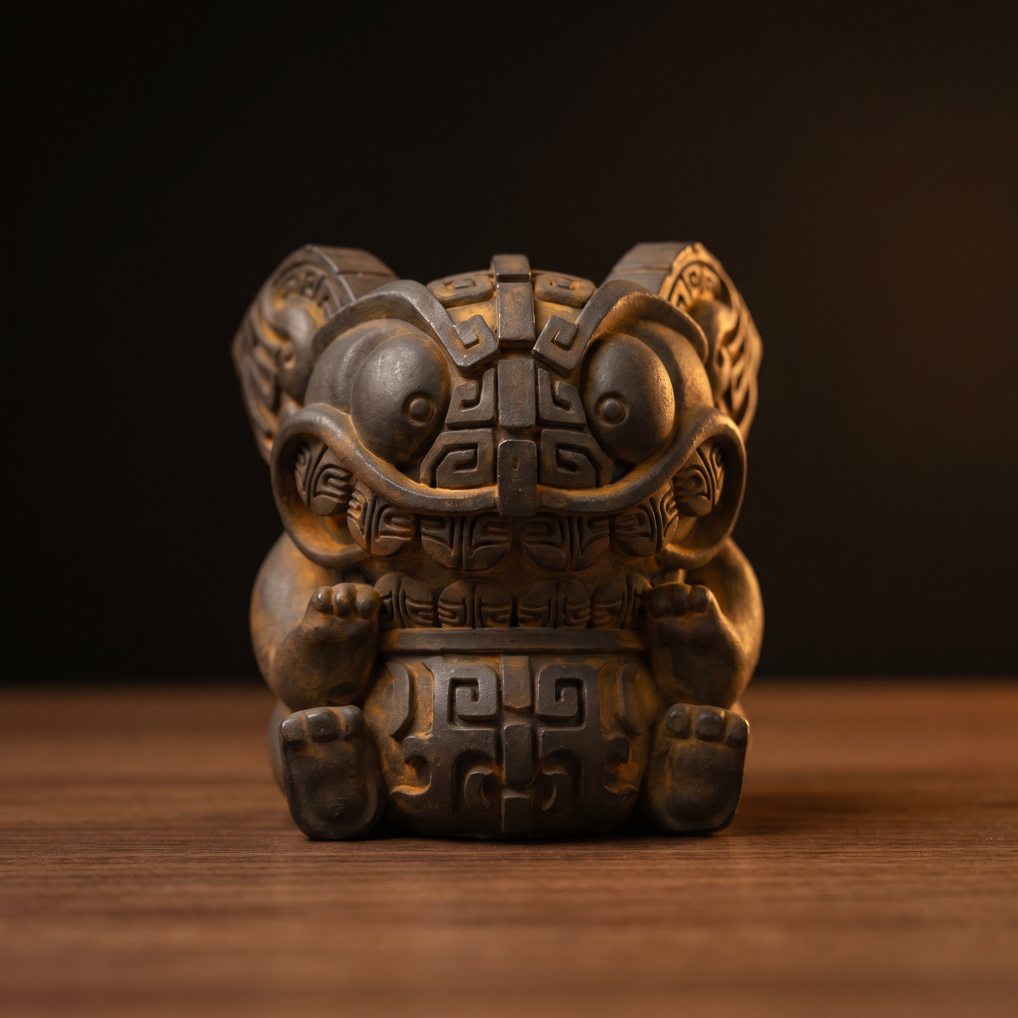 Guardian Wealth Beast Desk Figurine – Hand-Painted Good Luck Statue for Home Office, Bookshelf & Study Decor - ShaolinMart