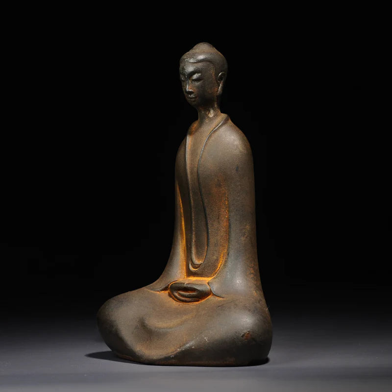 Zen Masterpiece: Handcrafted Shaolin Temple Iron Buddha Statue for Mindful Living