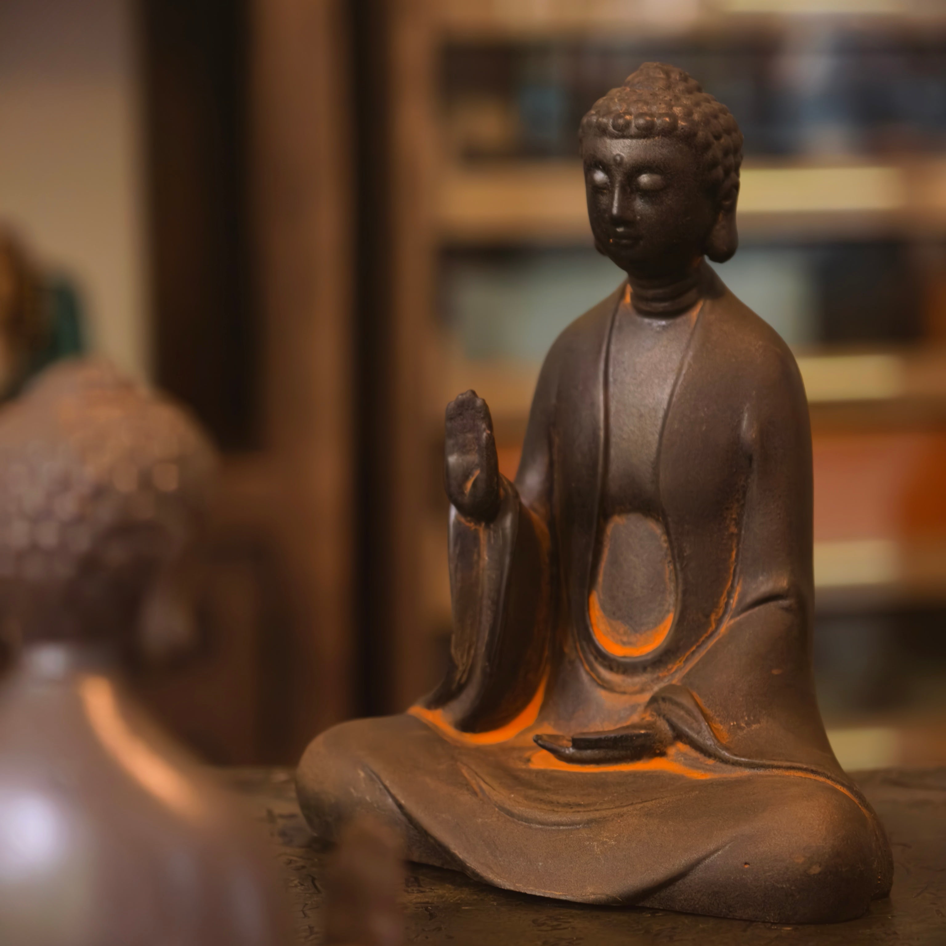 Abhaya Mudra Buddha Figurine – Peaceful Decor for Calm & Courage
