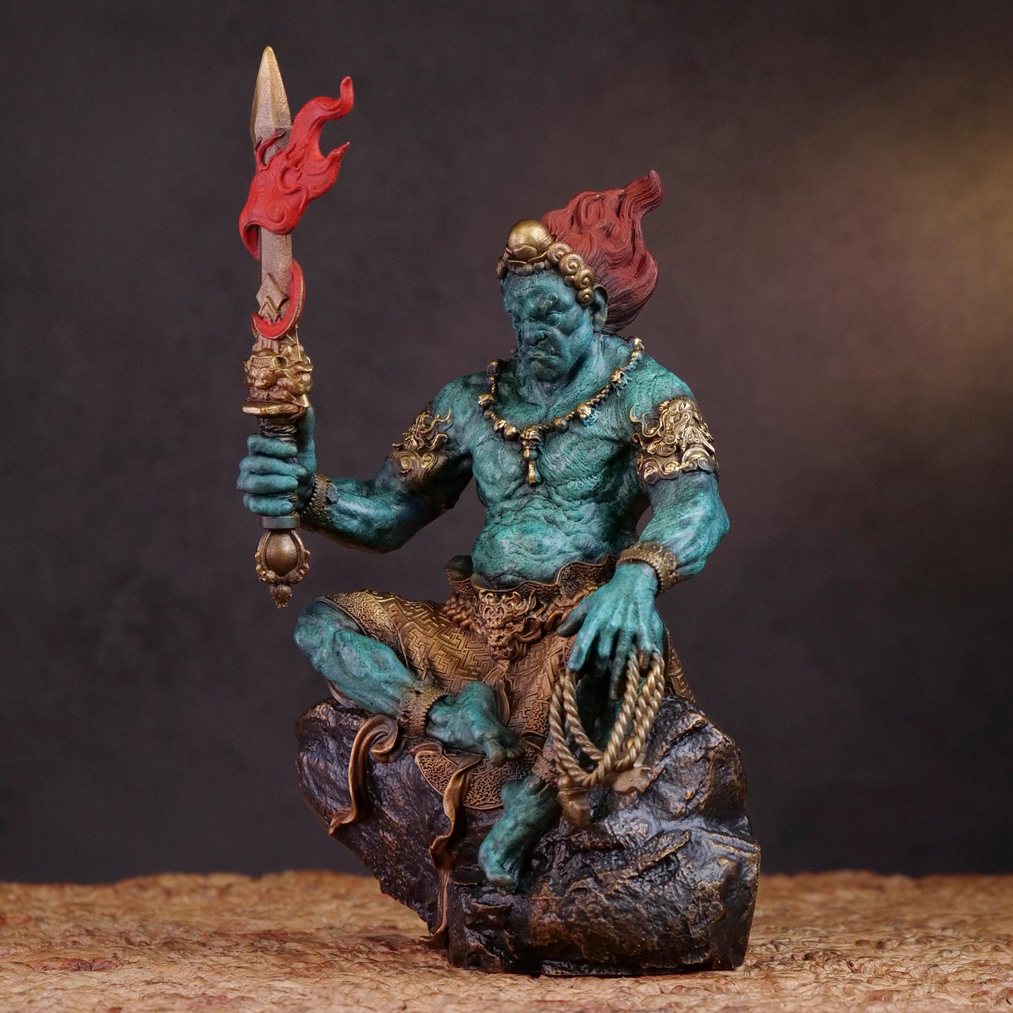 The Immovable Guardian – Handcrafted Brass Acalanatha Sculpture for Resilience