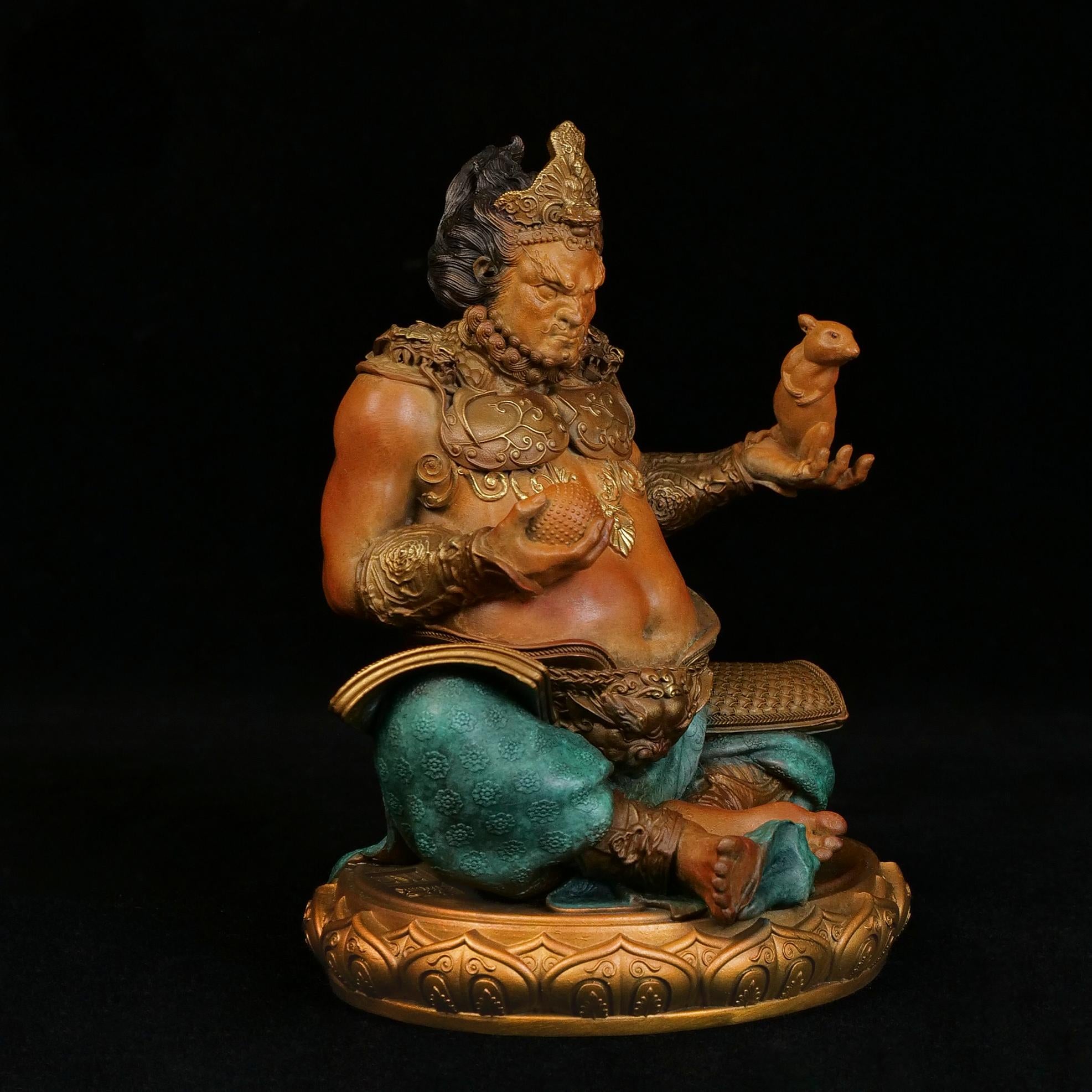 The Wealth Guardian – Handcrafted Brass Huang Caishen Sculpture for Abundance
