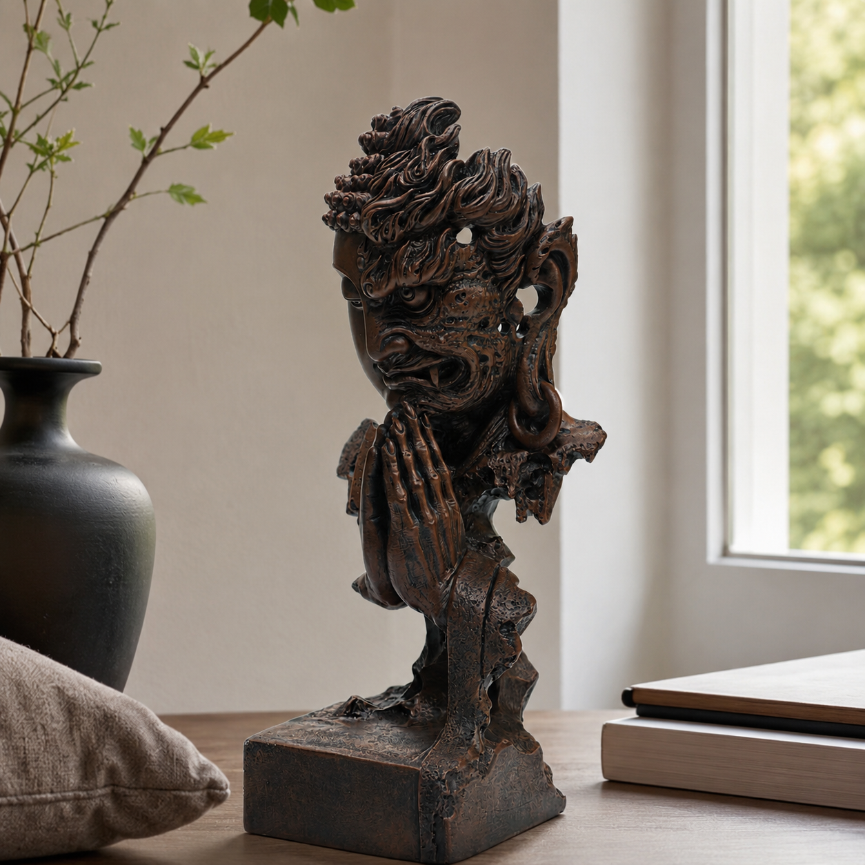 Harmony in Chaos: The Tan-Brown “Peace & Strength” Sandstone Sculpture