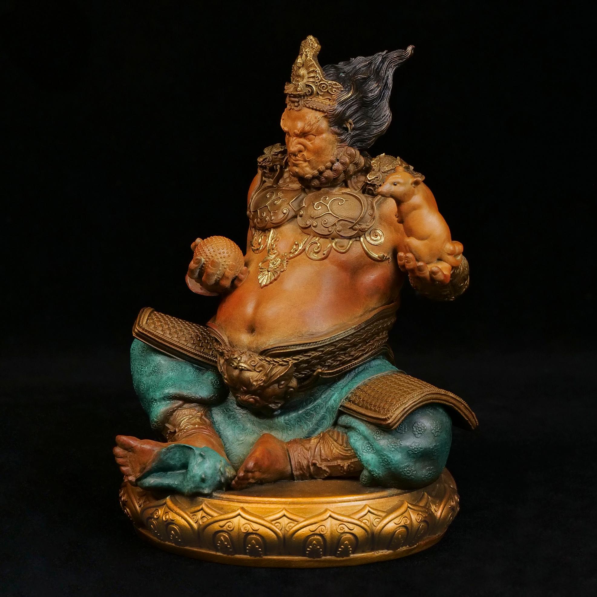The Wealth Guardian – Handcrafted Brass Huang Caishen Sculpture for Abundance