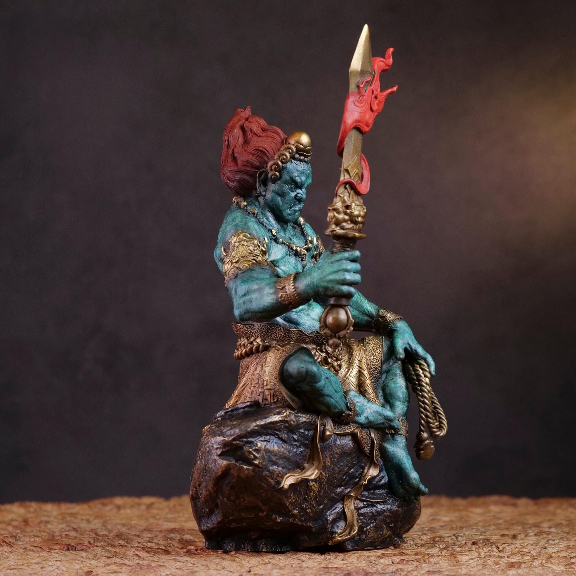 The Immovable Guardian – Handcrafted Brass Acalanatha Sculpture for Resilience