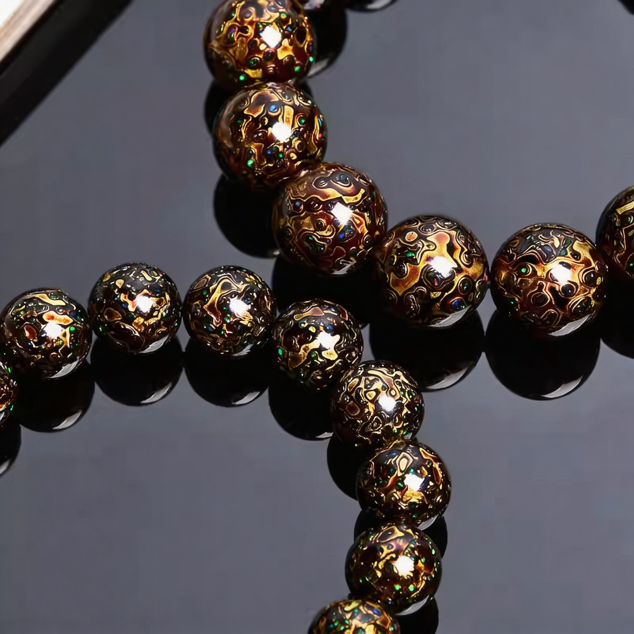 Premium Handcrafted Natural Lacquer & Mother-of-Pearl Wooden Bracelet | Unique Artisan Jewelry