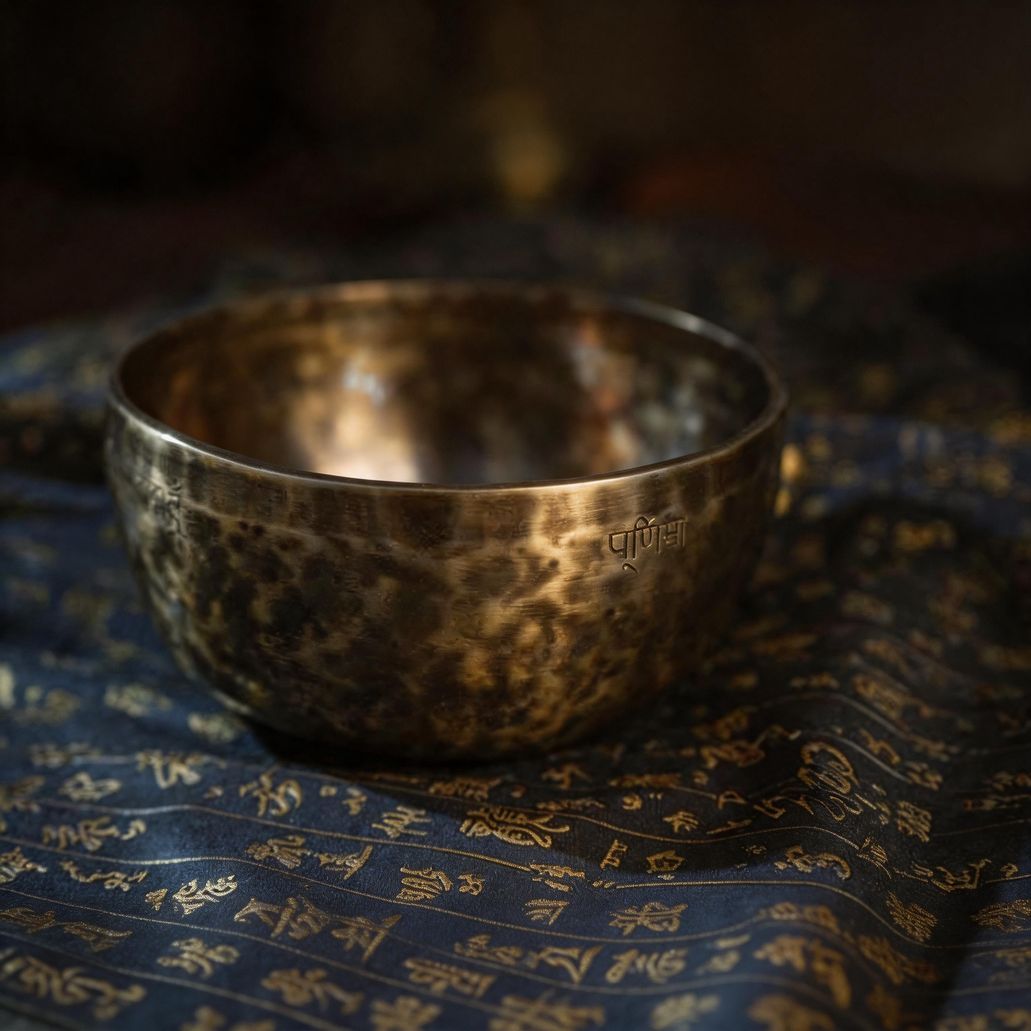 Handcrafted Full Moon Singing Bowl – Tiger Stripe Edition with Free Mallet