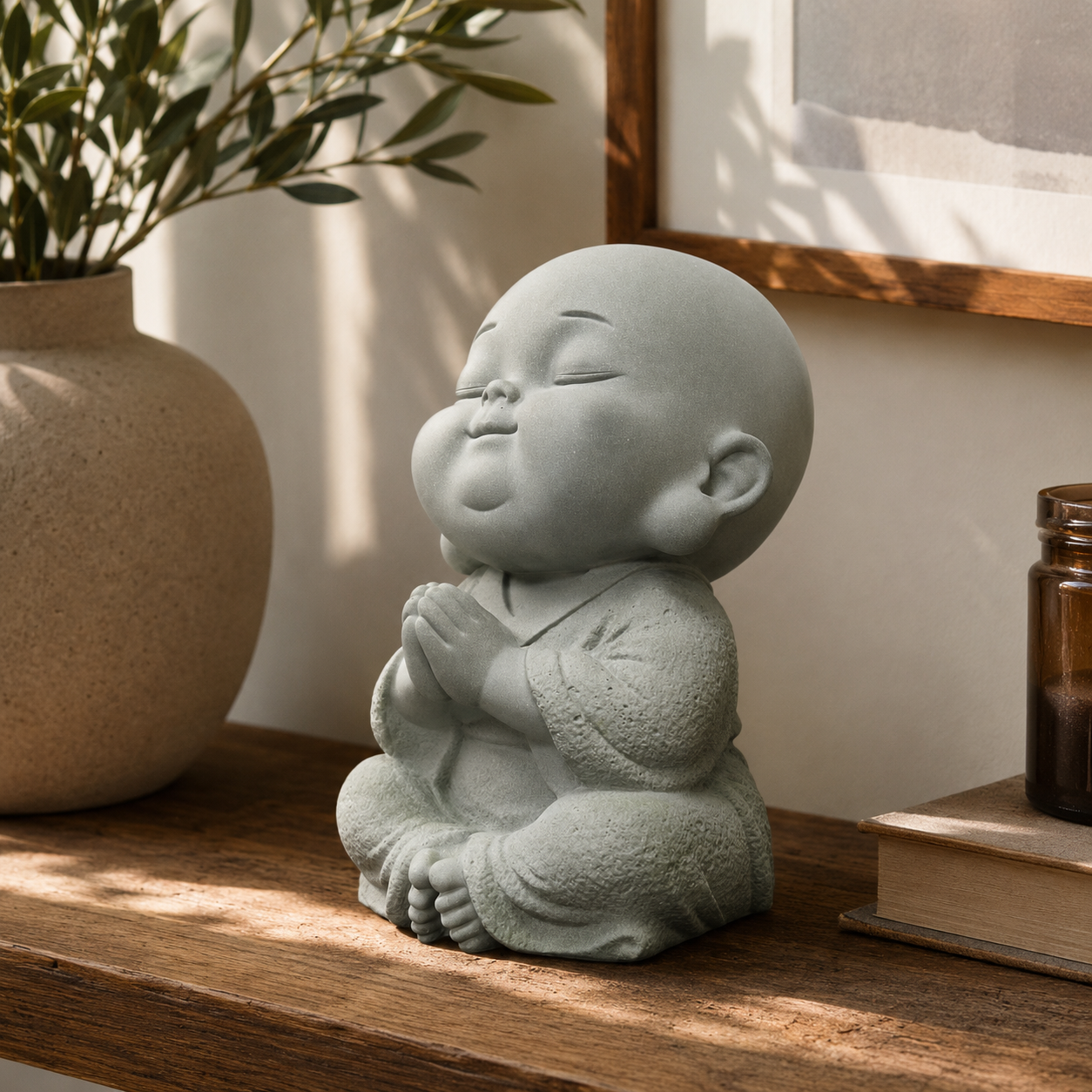 Big Head, Bigger Brain Little Monk Statue