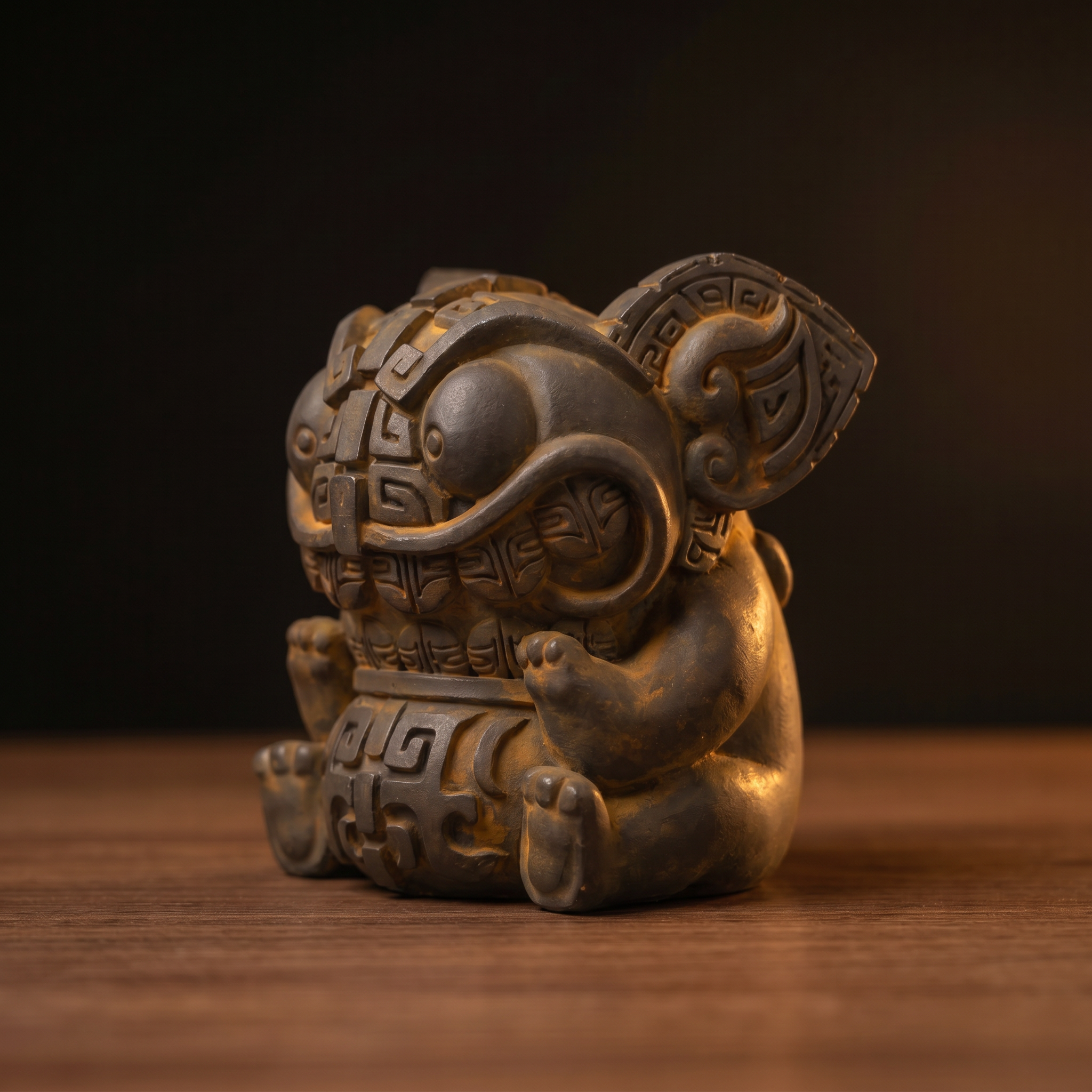 Guardian Wealth Beast Desk Figurine – Hand-Painted Good Luck Statue for Home Office, Bookshelf & Study Decor - ShaolinMart