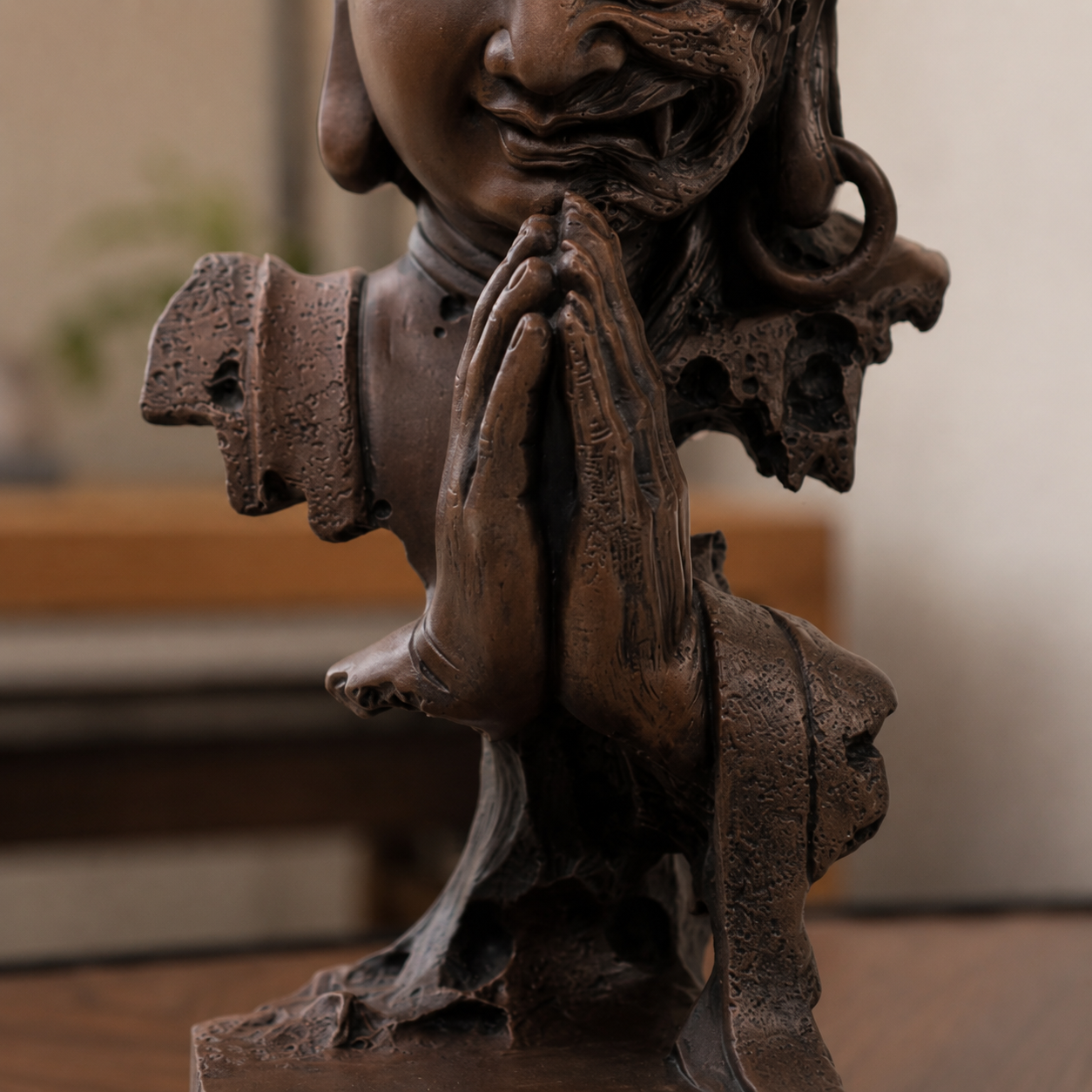 Harmony in Chaos: The Tan-Brown “Peace & Strength” Sandstone Sculpture
