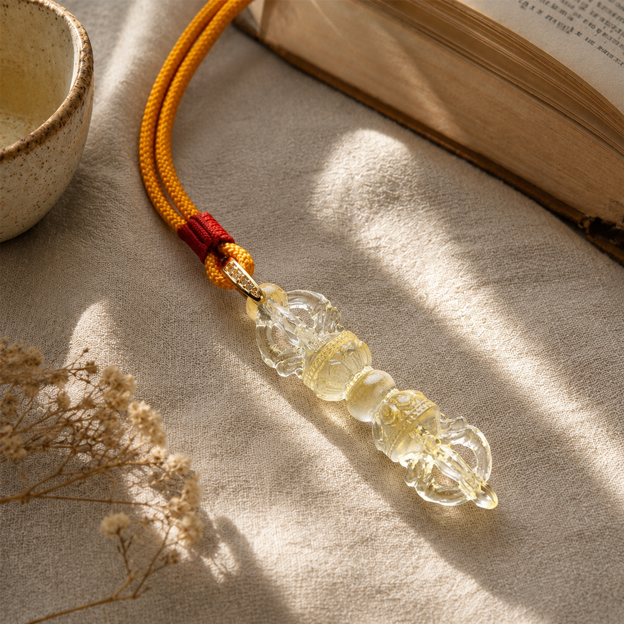 Handcrafted Vajra Shield Pendant Necklace – Protection, Clarity & Inner Strength