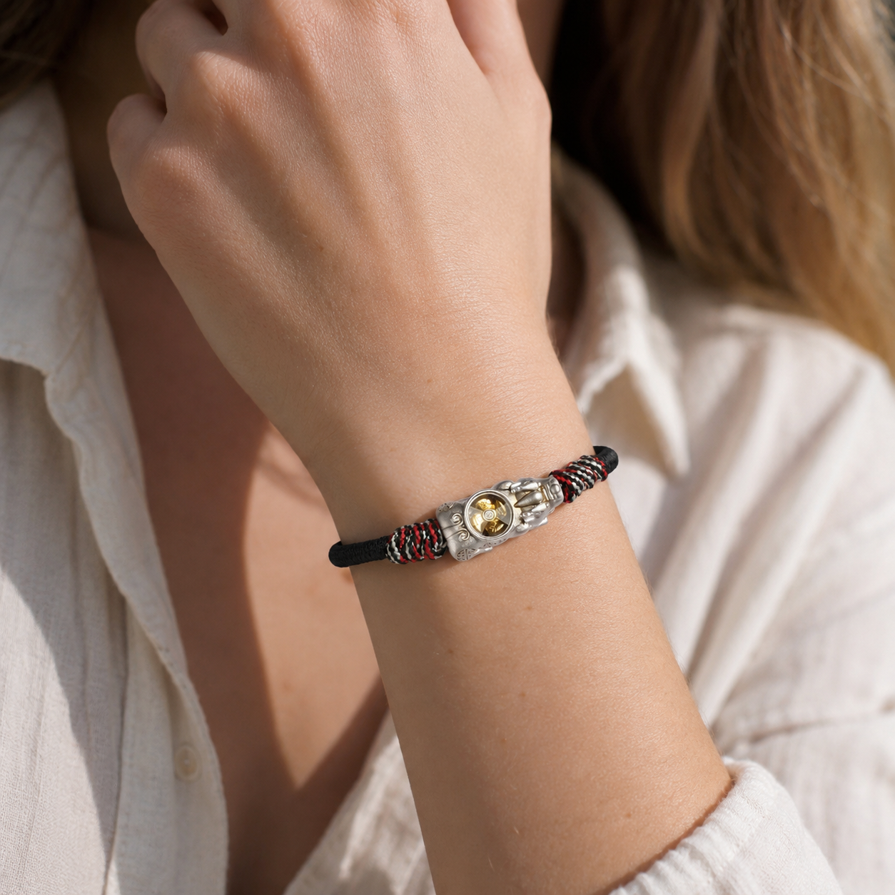 Handwoven Pure Copper Pi Xiu Adjustable Bracelet – Feng Shui Protection & Prosperity Cord Bracelet