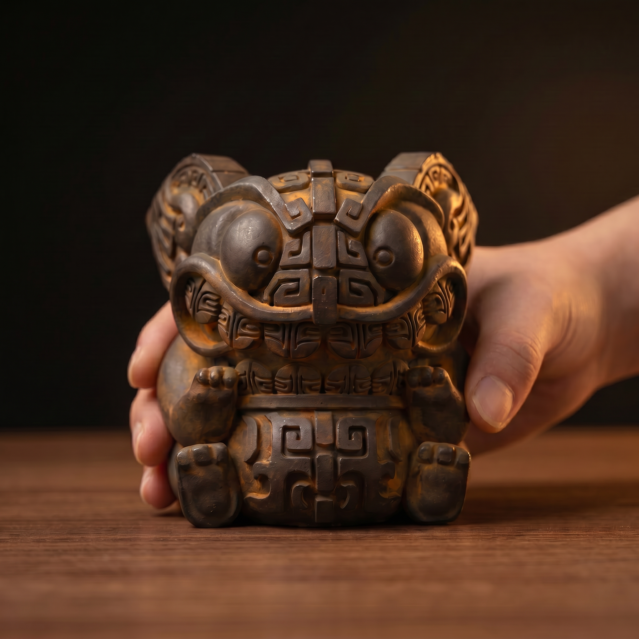 Guardian Wealth Beast Desk Figurine – Hand-Painted Good Luck Statue for Home Office, Bookshelf & Study Decor - ShaolinMart