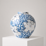 Hand-Painted Blue & White Floral Ceramic Vase — Made in Jingdezhen, Luxurious & Elegant - ShaolinMart