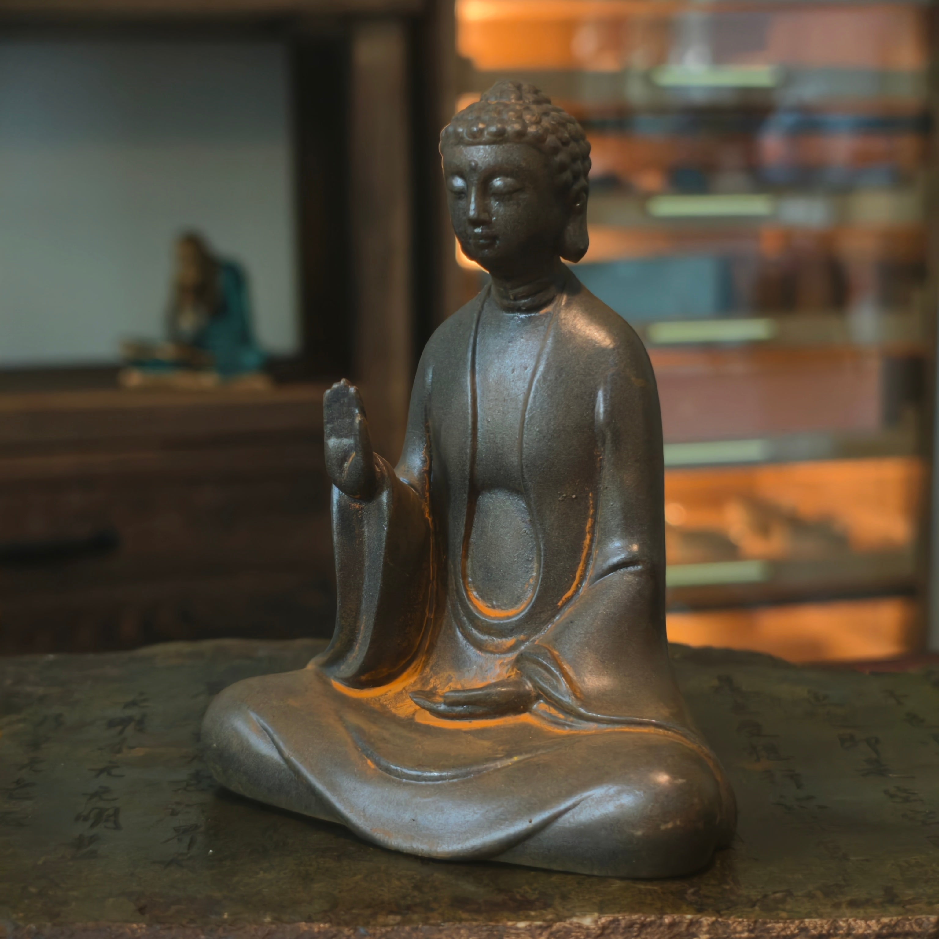 Abhaya Mudra Buddha Figurine – Peaceful Decor for Calm & Courage