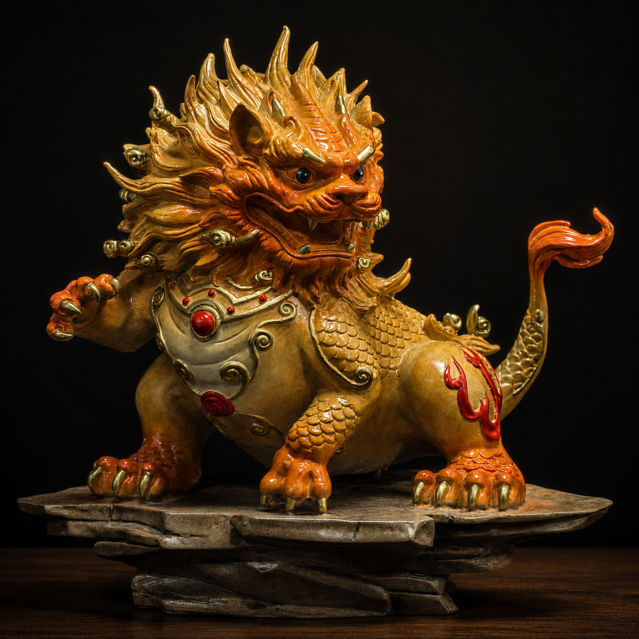 Majestic Guardian Pixiu Brass Sculpture – Traditional Cast Copper Art Statue for Wealth, Protection & Home Décor