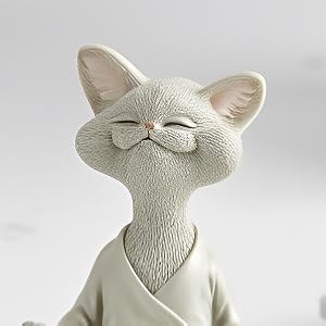 Whimsical Happy Cat Buddha Figurine – Chan-Inspired Statue