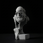 Solid Qing Sandstone Zen Sculpture | Hand-Carved Bodhidharma Art Piece