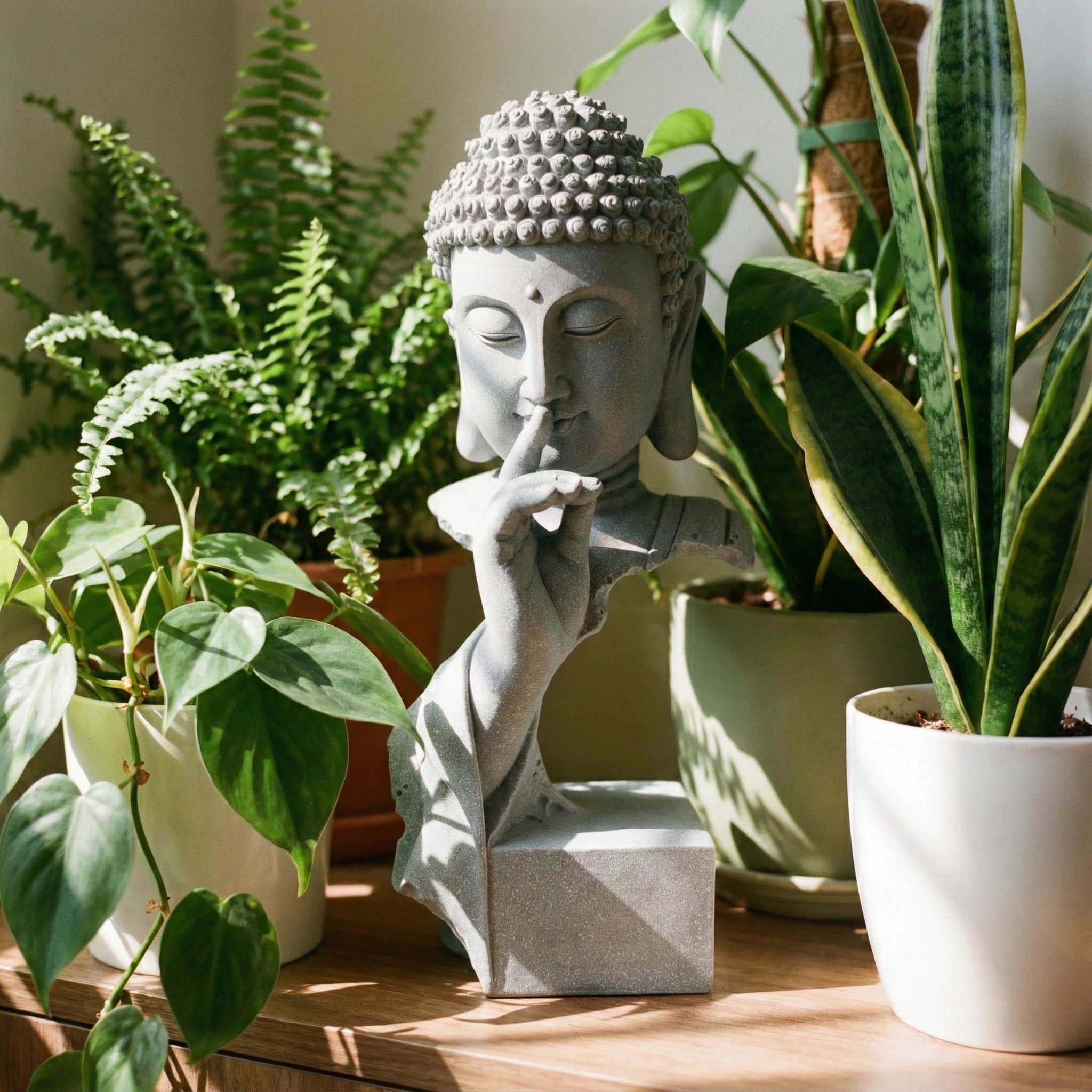 The "Tranquil Silence" Statue – Solid Sandstone Decor for Home & Garden